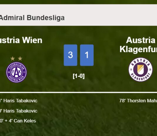 Austria Wien beats Austria Klagenfurt 3-1