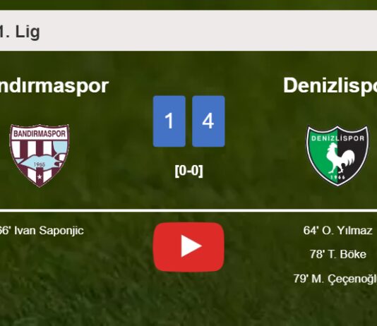 Denizlispor defeats Bandırmaspor 4-1. HIGHLIGHTS
