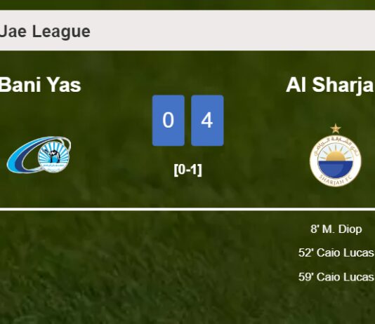 Al Sharjah conquers Bani Yas 4-0 after playing a incredible match