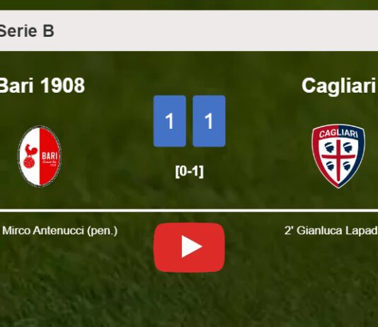 Bari 1908 clutches a draw against Cagliari. HIGHLIGHTS
