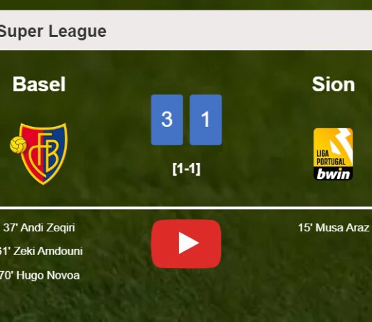 Basel prevails over Sion 3-1 after recovering from a 0-1 deficit. HIGHLIGHTS