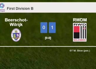 RWDM defeats Beerschot-Wilrijk 1-0 with a goal scored by M. Biron