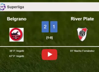 Belgrano conquers River Plate 2-1 with P. Vegetti scoring 2 goals. HIGHLIGHTS