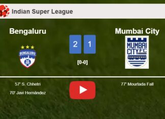 Bengaluru defeats Mumbai City 2-1. HIGHLIGHTS