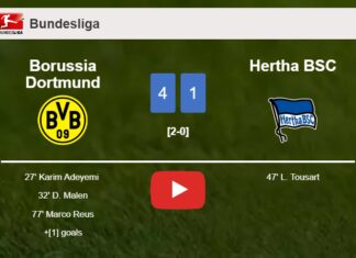 Borussia Dortmund conquers Hertha BSC 4-1 after recovering from a 0-1 deficit. HIGHLIGHTS