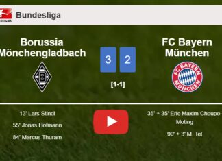 Borussia Mönchengladbach overcomes FC Bayern München after recovering from a 2-1 deficit. HIGHLIGHTS