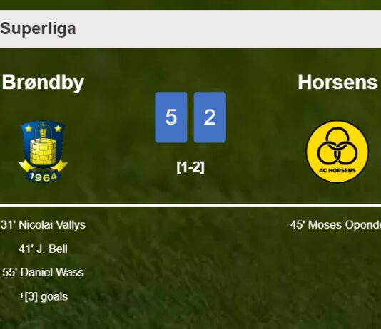 Brøndby beats Horsens 5-2 with 3 goals from N. Vallys