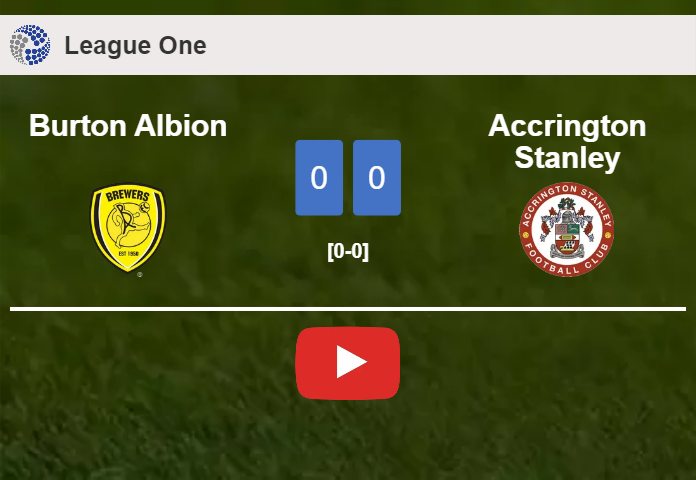 Burton Albion draws 0-0 with Accrington Stanley on Saturday. HIGHLIGHTS