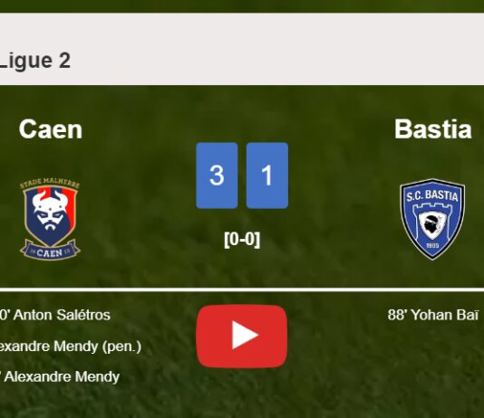 Caen overcomes Bastia 3-1. HIGHLIGHTS