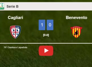 Cagliari conquers Benevento 1-0 with a goal scored by G. Lapadula. HIGHLIGHTS