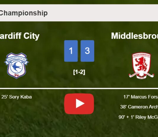 Middlesbrough beats Cardiff City 3-1. HIGHLIGHTS