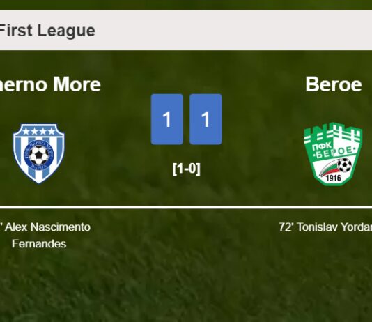 Beroe and Cherno More draw 1-1 on Saturday