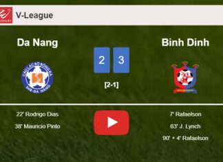 Binh Dinh beats Da Nang 3-2 with 2 goals from Rafaelson. HIGHLIGHTS
