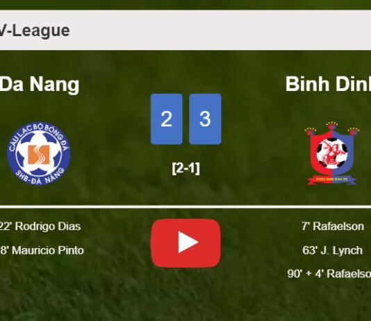 Binh Dinh beats Da Nang 3-2 with 2 goals from Rafaelson. HIGHLIGHTS