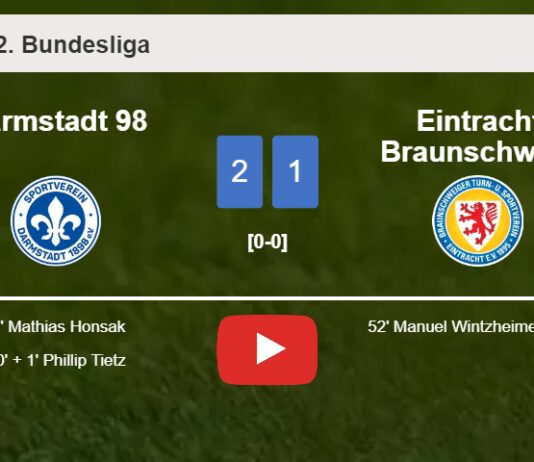 Darmstadt 98 recovers a 0-1 deficit to prevail over Eintracht Braunschweig 2-1. HIGHLIGHTS