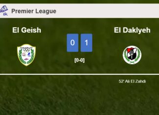 El Daklyeh beats El Geish 1-0 with a goal scored by A. El