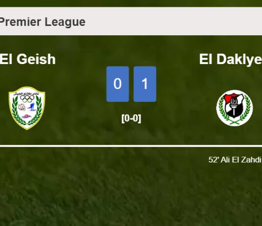 El Daklyeh beats El Geish 1-0 with a goal scored by A. El
