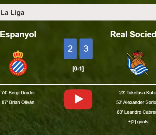 Real Sociedad beats Espanyol 3-2. HIGHLIGHTS