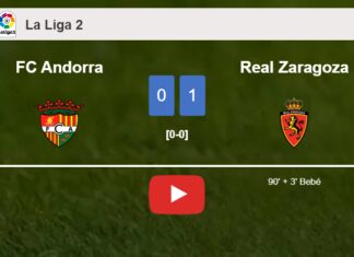Real Zaragoza conquers FC Andorra 1-0 with a late goal scored by Bebé. HIGHLIGHTS