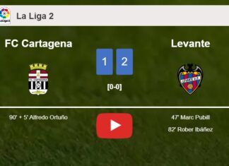 Levante grabs a 2-1 win against FC Cartagena. HIGHLIGHTS