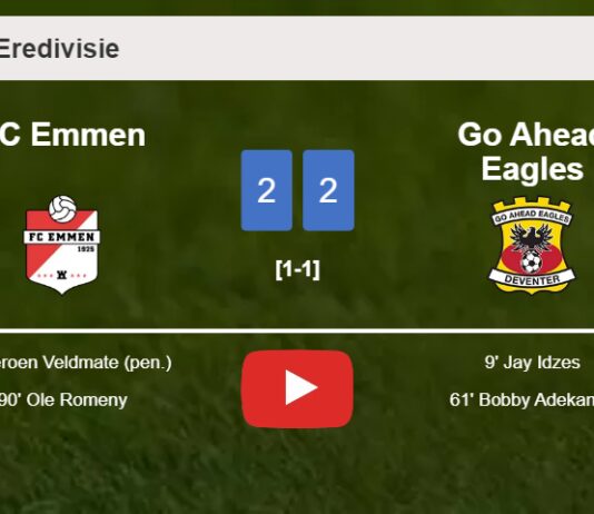 FC Emmen and Go Ahead Eagles draw 2-2 on Sunday. HIGHLIGHTS