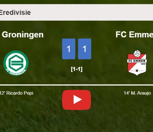 FC Groningen and FC Emmen draw 1-1 on Saturday. HIGHLIGHTS