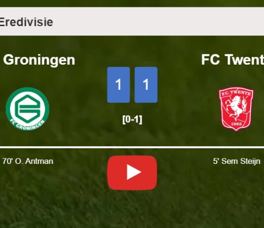 FC Groningen and FC Twente draw 1-1 on Sunday. HIGHLIGHTS