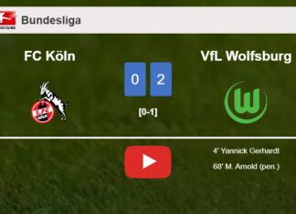 VfL Wolfsburg defeats FC Köln 2-0 on Saturday. HIGHLIGHTS