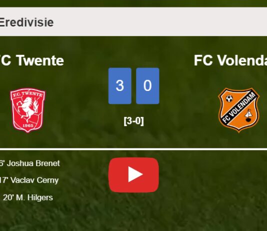 FC Twente tops FC Volendam 3-0. HIGHLIGHTS
