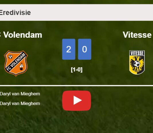 D. van scores a double to give a 2-0 win to FC Volendam over Vitesse. HIGHLIGHTS