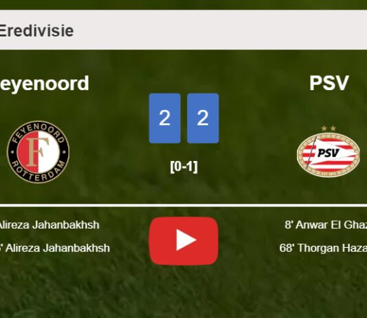 Feyenoord manages to draw 2-2 with PSV after recovering a 0-2 deficit. HIGHLIGHTS