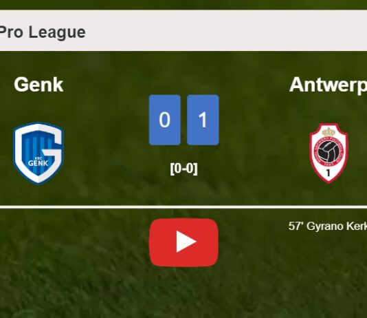 Antwerp conquers Genk 1-0 with a goal scored by G. Kerk. HIGHLIGHTS