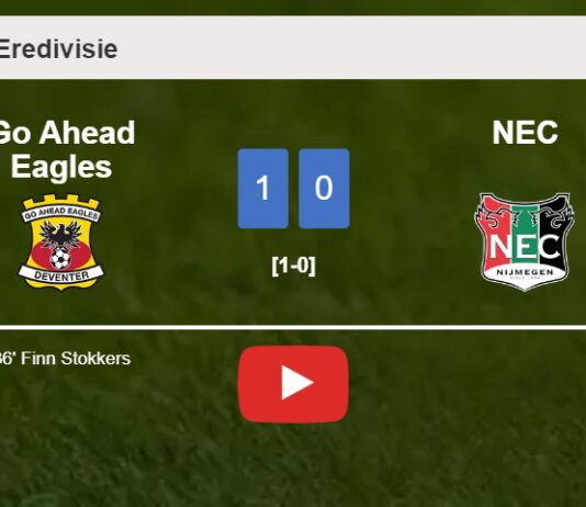 Go Ahead Eagles beats NEC 1-0 with a goal scored by F. Stokkers. HIGHLIGHTS