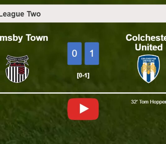 Colchester United tops Grimsby Town 1-0 with a goal scored by T. Hopper. HIGHLIGHTS