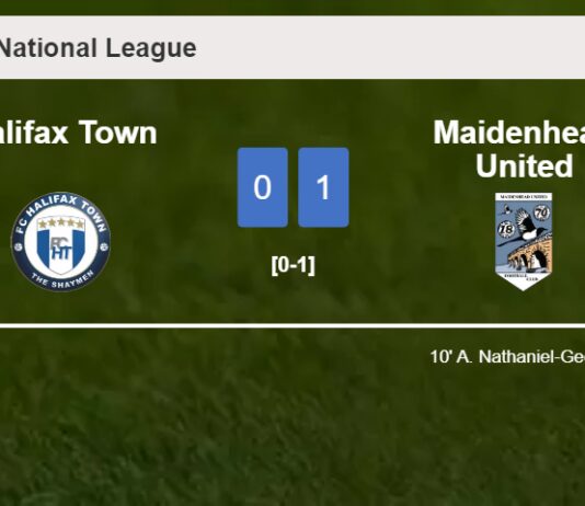 Maidenhead United beats Halifax Town 1-0 with a goal scored by A. Nathaniel-George