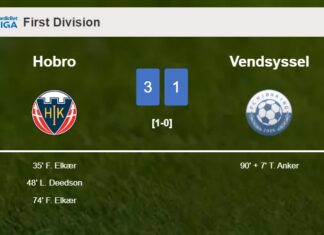 Hobro defeats Vendsyssel 3-1 with 2 goals from F. Elkær