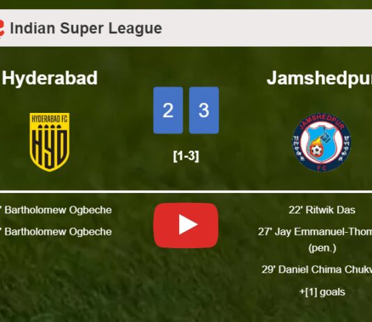 Jamshedpur conquers Hyderabad 3-2. HIGHLIGHTS