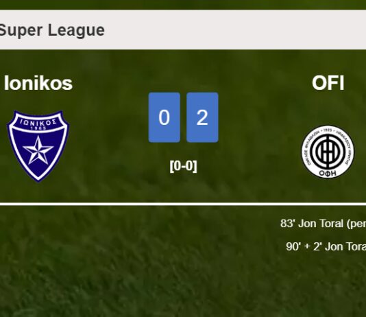 J. Toral scores a double to give a 2-0 win to OFI over Ionikos