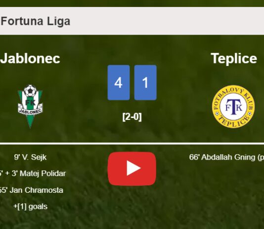 Jablonec obliterates Teplice 4-1 with a superb match. HIGHLIGHTS