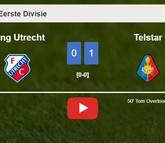 Telstar beats Jong Utrecht 1-0 with a goal scored by T. Overtoom. HIGHLIGHTS
