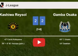 Kashiwa Reysol and Gamba Osaka draw 2-2 on Saturday. HIGHLIGHTS