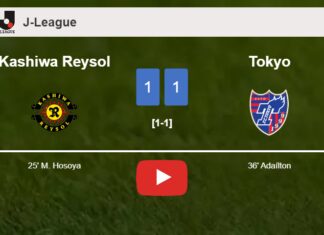 Kashiwa Reysol and Tokyo draw 1-1 on Sunday. HIGHLIGHTS