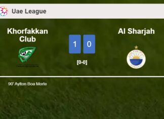 Khorfakkan Club prevails over Al Sharjah 1-0 with a late goal scored by A. Boa