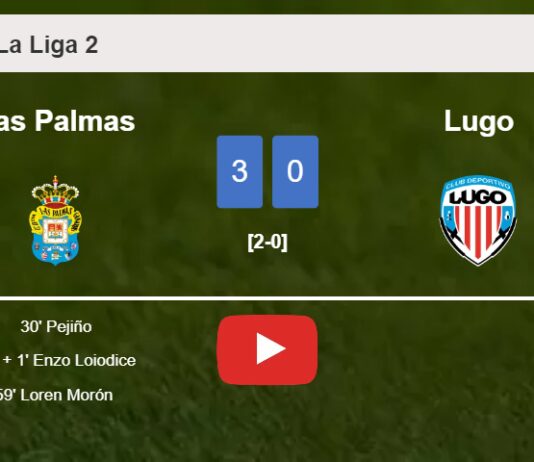 Las Palmas conquers Lugo 3-0. HIGHLIGHTS