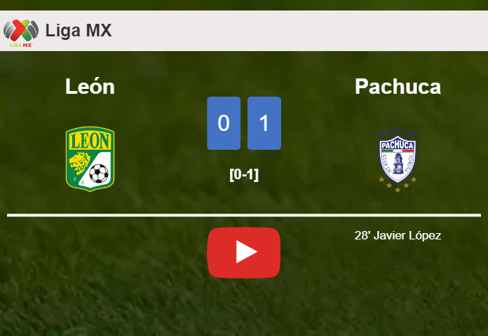 Pachuca tops León 1-0 with a goal scored by J. López. HIGHLIGHTS