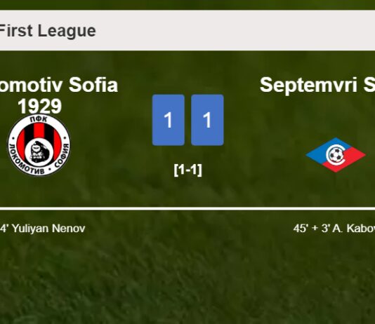 Lokomotiv Sofia 1929 and Septemvri Sofia draw 1-1 on Saturday