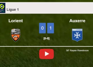 Auxerre beats Lorient 1-0 with a goal scored by R. Raveloson. HIGHLIGHTS