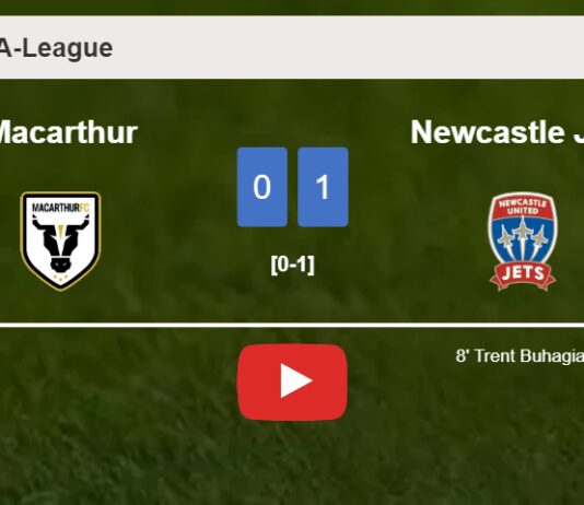 Newcastle Jets tops Macarthur 1-0 with a goal scored by T. Buhagiar. HIGHLIGHTS