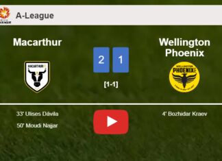 Macarthur recovers a 0-1 deficit to overcome Wellington Phoenix 2-1. HIGHLIGHTS