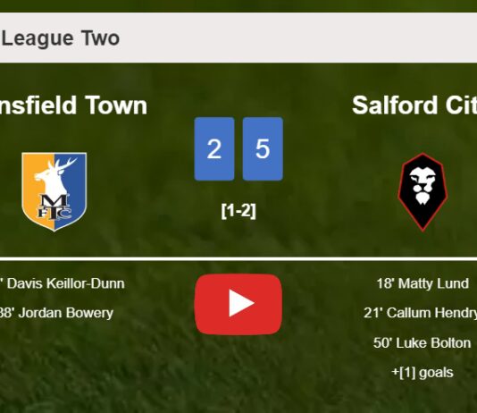 Salford City overcomes Mansfield Town 5-2 after playing a incredible match. HIGHLIGHTS